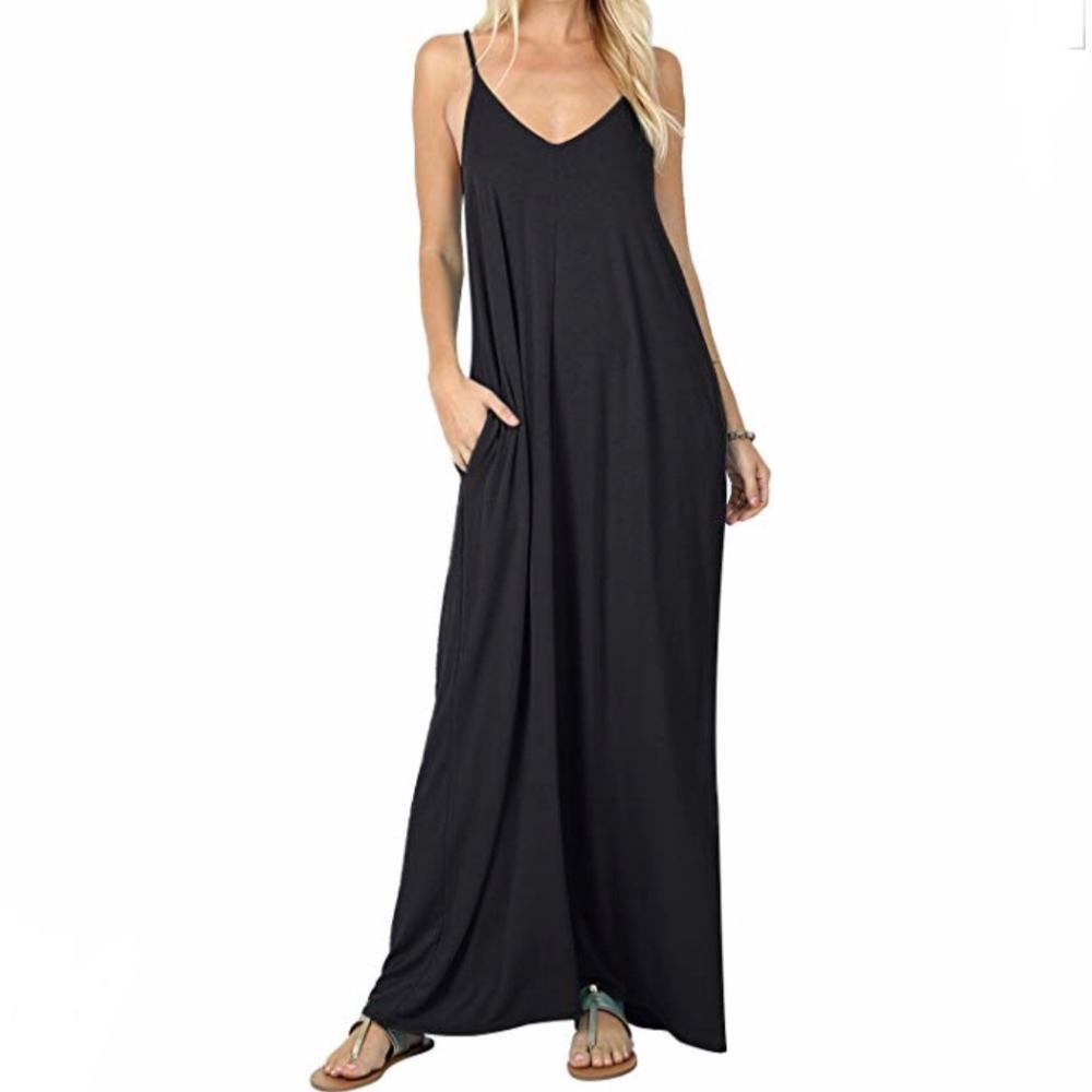 *NEW* Spaghetti Strap Maxi Dress with Pockets